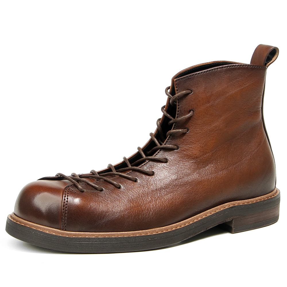 Men'S Shoes Dress Casual - Genuine Leather Round Toe Casual Ankle