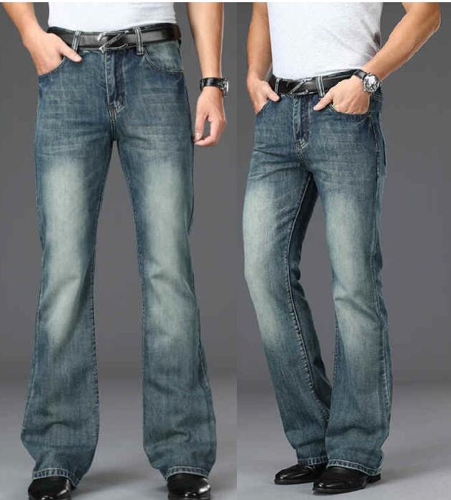 Men Shoes Jeans - Men's Flared Jeans Loose Men Big-Leg