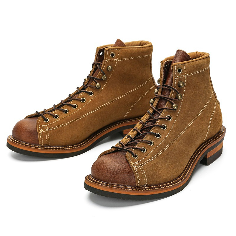 Men'S Shoes Brogues - Vintage Men's Genuine Leather Goodyear Motorcycle