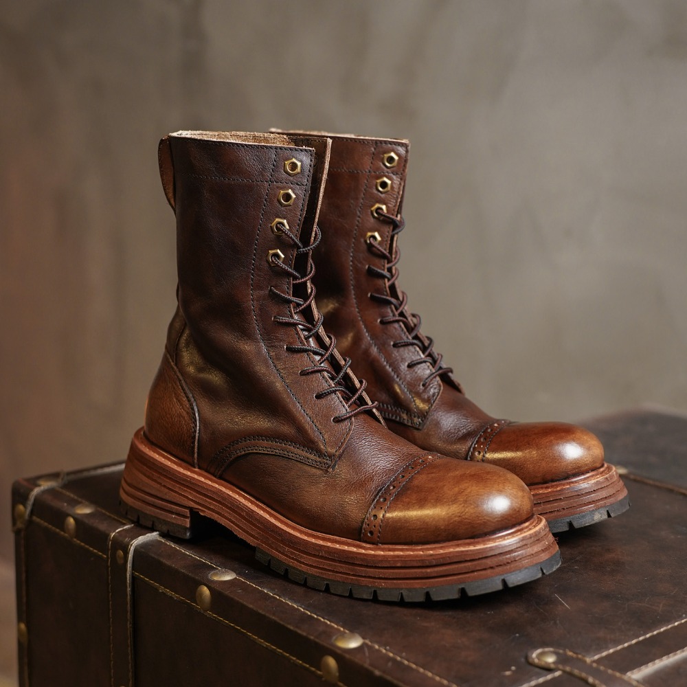 Men's Genuine Leather Motorcyc - Men'S Shoes Brogues review and price