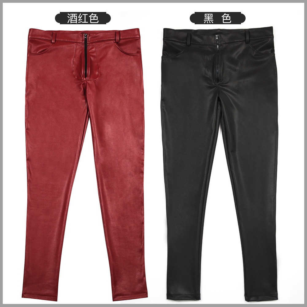 Men's PU Leather Skinny Jeans  - Men Shoes Jeans review and price