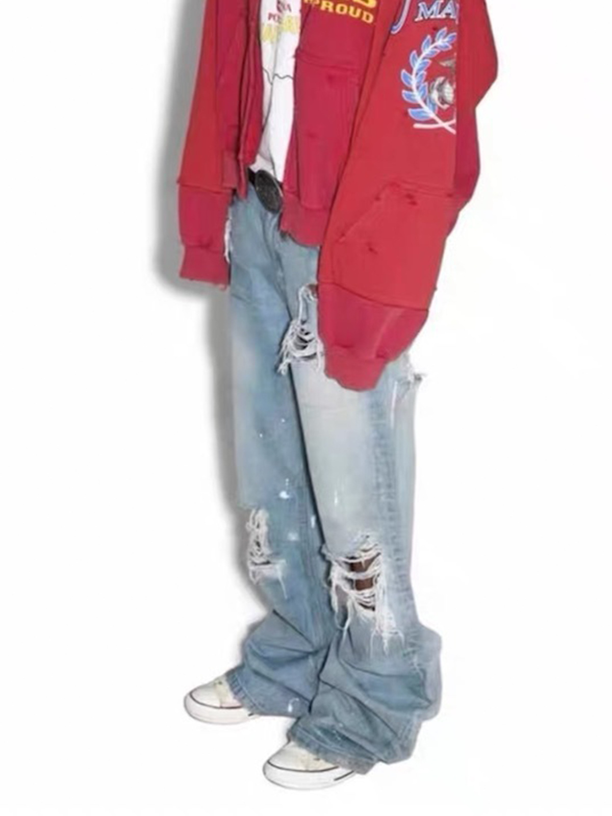 MIJKO Unisex Ripped Slub Jeans - Men Shoes Jeans review and price