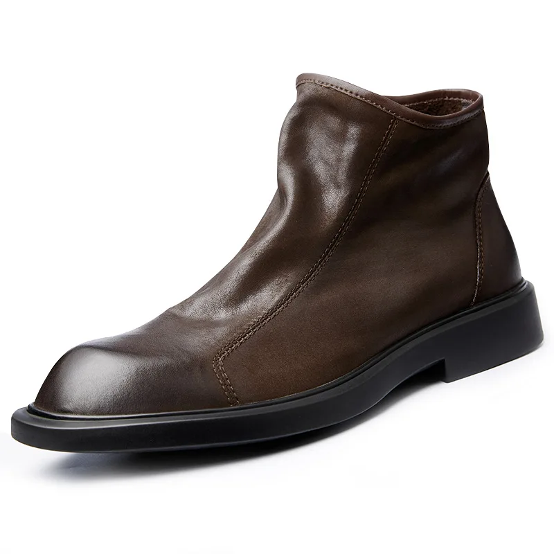 Warm Mens Genuine Leather Boot - Men Shoes For Wedding review and price