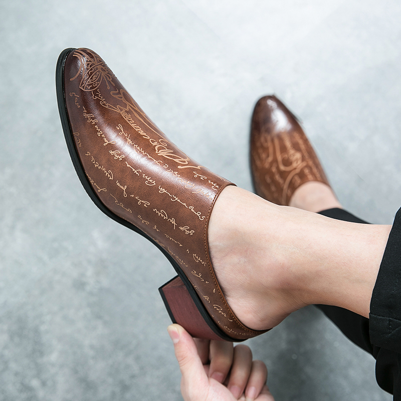 Men Brown Leather Mules Slippe - Men'S Shoes Dress Casual review and price