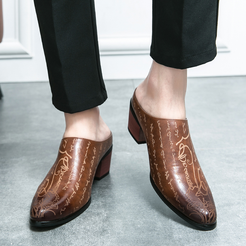 Men Brown Leather Mules Slippe - Men'S Shoes Dress Casual review and price