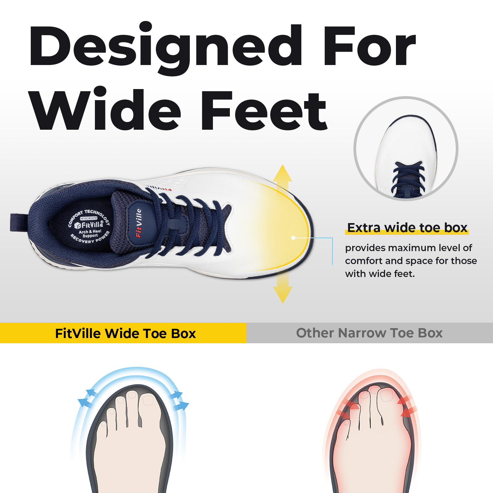 FitVille Extra Wide Men's Golf - Men'S Shoes V5 Rnr review and price