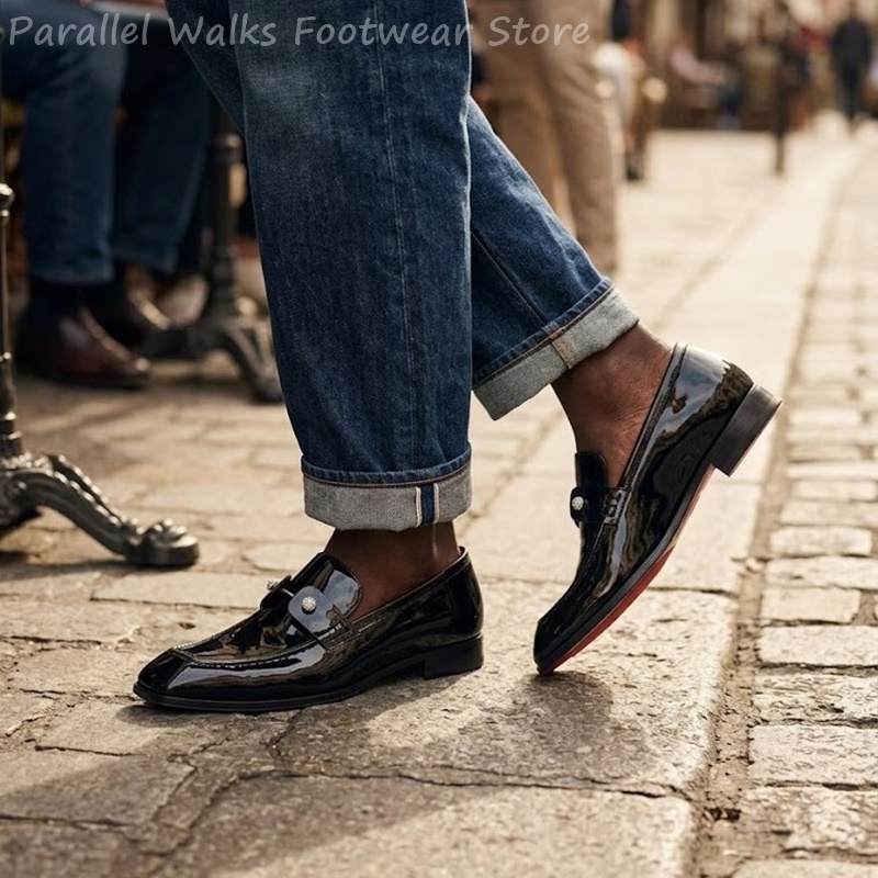 Men Black Patent Faux Suede Rh - Men Shoes For Wedding review and price