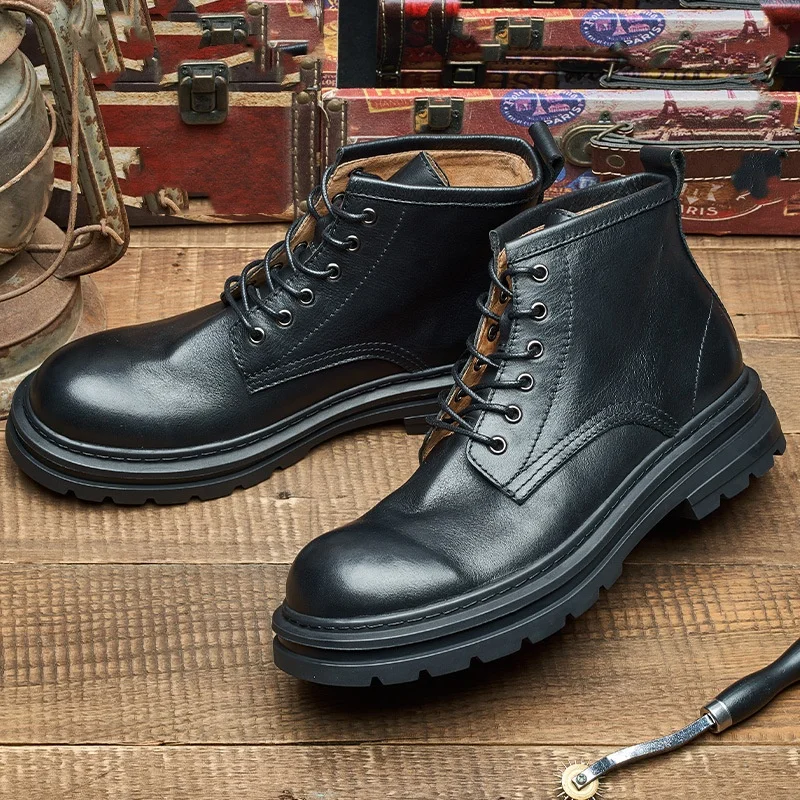Men's Retro Ankle Leather Boot - Men'S Shoes Quality Brands review and price