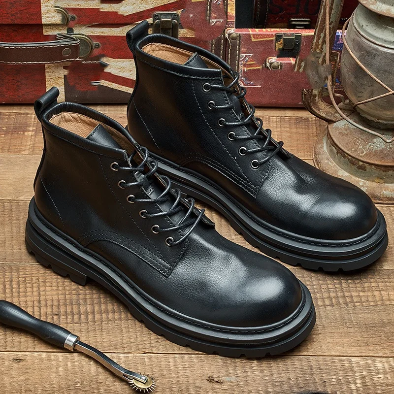 Men's Retro Ankle Leather Boot - Men'S Shoes Quality Brands review and price