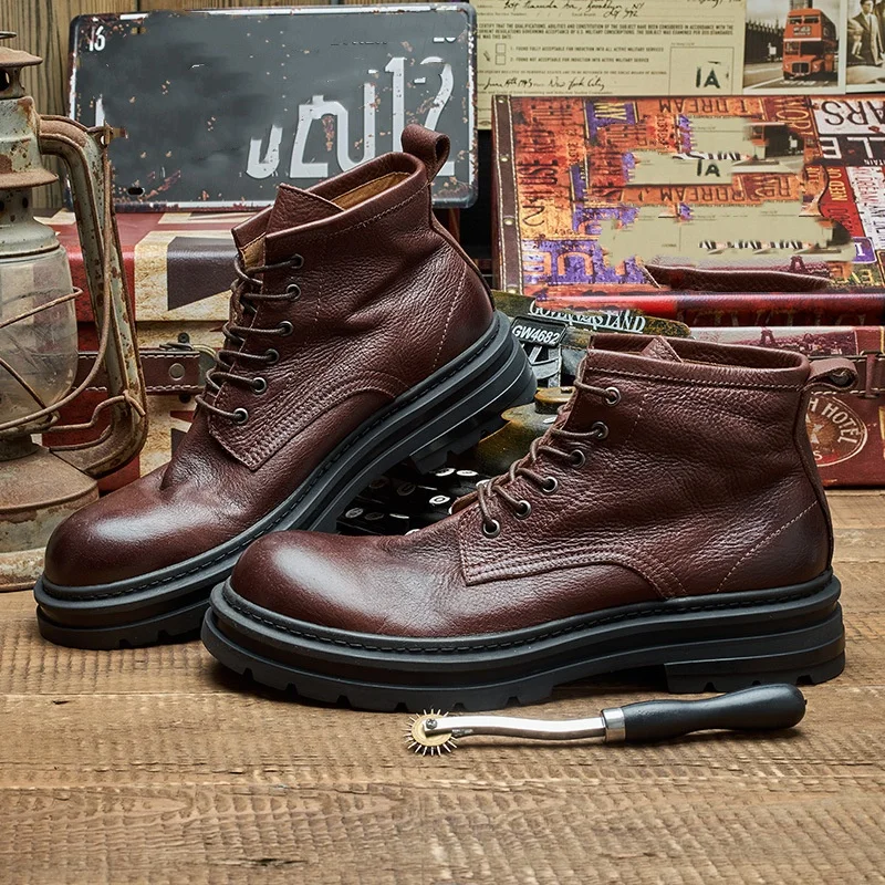 Men's Retro Ankle Leather Boot - Men'S Shoes Quality Brands review and price